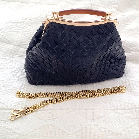 VALENTINA FIORE Black Leather Handbag - Picture 2 of 8